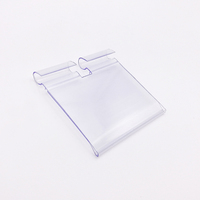 Étiquette de prix transparente en PVC pour étagère de supermarché, double ligne, type crochet en plastique avec bande de données
