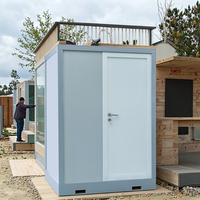 XH Maison conteneur portable d'extérieur, pièce privée, panneau sandwich en acier, design moderne, compatible avec fosse septique, pour la maison et le camping, facile à assembler