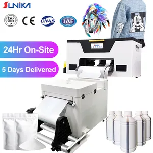 Sunika 싼 A3 30cm PET 필름 DTF 전송 프린터 뜨거운 판매 자동 셔츠 천 엡손 인쇄 기계 xp600 티셔츠 용