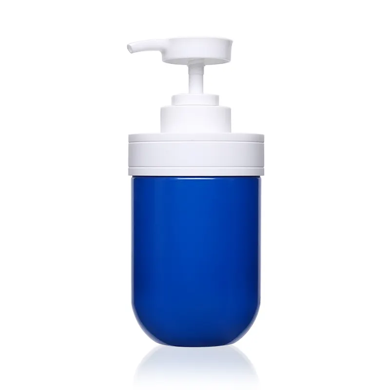 Offre Spéciale vide réutilisable 500ml bleu PET vaporisateur lotion pour le corps pompe bouteille en plastique shampooing soins de la peau bouteille emballage