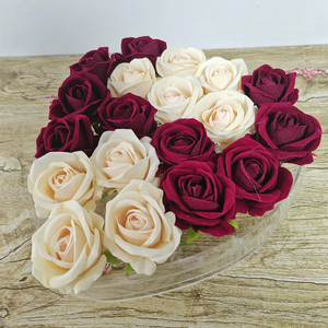 Lusso moderno fiore a forma di cuore in acrilico <span class=keywords><strong>vaso</strong></span> rosa floreale decorazione per la casa per feste di nozze Rose in resina - Product Image 3