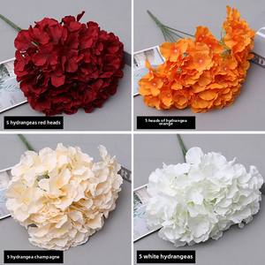 Flor DE BODA Artificial de Hortensia de 5 cabezas para decoración de pared de fondo, guía de camino para el Día de San Valentín, Pascua, 2 uds. - Product Image 5