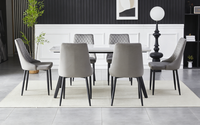Table de salle à manger, bistrot, bar, café, hôtel, restaurant en pierre frittée, porcelaine, marbre, avec plateau carré ou rond