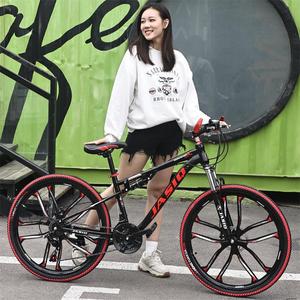 Biciclette da Montagna in Acciaio al Carbonio per Adulti, Modelli da Uomo per Ciclismo All'aperto, Doppia Sospensione, Freni a Disco, Velocità Variabile - Product Image 1