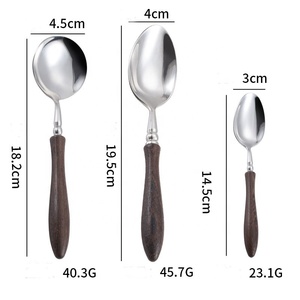 Juego de Cubiertos de Acero Inoxidable Ecológico con Mango de Wengué, <span class=keywords><strong>Color</strong></span> Natural, Diseño Contemporáneo para Regalos Empresariales - Product Image 6