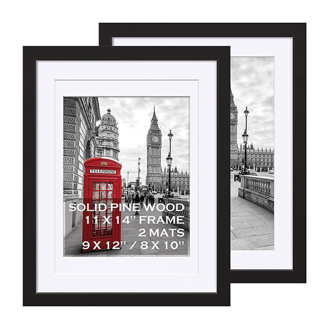 11x14" Home Simple Stylish Modern Wooden Black Photo Picture Frame