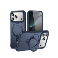 Casing HP Belakang Anti-Shock TPU PC dengan Stand Lipat untuk iPhone 18 17 Pro 16 Plus 15 Pro Max 14 13 12 11