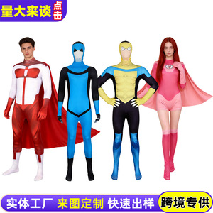Costume de scène Mango Invincible Young Hero Cosplay Zentai Catsuit en polyester imprimé numériquement - Product Image 4