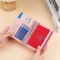 Best-seller Urban Simplicity Portefeuille de voyage multifonctionnel en cuir PU uni pour passeport et cartes