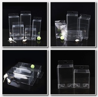 Boîte pliante en plastique PVC transparent, boîte d'emballage rectangulaire avec trou de suspension