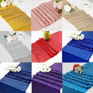 Fancy gia đình tiệc đám cưới Party phục sinh bảng vải trang trí nội thất long lanh màu xanh hải quân sequin bảng Runner - Product Image 5