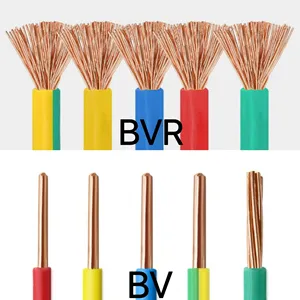 Câble BV BVR Prix Usine 1,5-40mm² Conducteur Cuivre Isolation PVC 450/750V Fil Électrique pour Bâtiment et Usage Domestique - Product Image 1