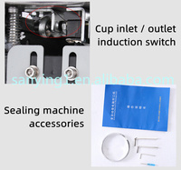 Machine de scellage automatique de gobelets en papier électrique commerciale pour yaourt, lait, boissons, idéale pour les commerces de bubble tea