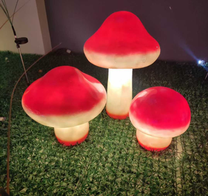 Luz decorativa LED 3D con forma de hongo, personalizada, impermeable IP65, de resina y fibra de vidrio, para jardín, césped, Navidad y festivales. - Product Image 1