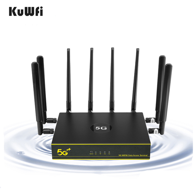 Gigabit High Speed KuWFi 5G CPE WiFi Router 1800Mbps Wireless Modem Dual Band 5G WIFI 6 Router with SIM Card Slot