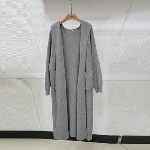 <span class=keywords><strong>Cardigan</strong></span> <span class=keywords><strong>di</strong></span> fascia alta in maglia lunga con cappuccio in <span class=keywords><strong>cotone</strong></span> 100% per le donne autunno inverno cappotto Casual morbido maglione capispalla - Product Image 3