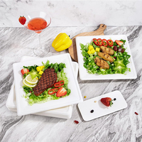 Assiettes carrées Vaisselle jetable écologique biodégradable Vaisselle en pulpe de bagasse de canne à sucre Assiette carrée en papier de 6 pouces