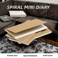 Carnet de voyage spirale sur mesure format 40, en papier kraft, mini-agenda à feuilles mobiles, cadeau scolaire, A3/A4/A5/A6/A7, imprimé UV/numérique