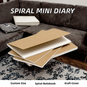 <b>Custom</b> Size 40 Sheet Spiral Travel Journal Notebook Kraft Paper Mini <b>Diary</b> Loose-leaf School Cheaper B5 A4 A5 A6 Notebooks - Product Image 3