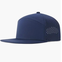 Casquettes Snapback à 7 panneaux avec logo personnalisé, visière plate, découpe au laser, Gorra perforée, imperméable, en polyester, pour le hip-hop, les sports et les activités de plein air
