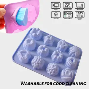 Sô cô la 12 khoang hoa hình trái tim kẹo bánh khuôn thích hợp cho Baking cupcakes Jelly ice cubes hoa Silicone khuôn