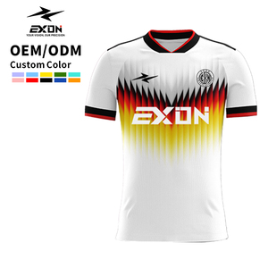 Camiseta <span class=keywords><strong>de</strong></span> Fútbol <span class=keywords><strong>de</strong></span> Entrenamiento Transpirable Versión Tailandesa EXON Roja, <span class=keywords><strong>Azul</strong></span> y Blanca con Función <span class=keywords><strong>de</strong></span> Absorción <span class=keywords><strong>de</strong></span> Humedad y Peso Ligero - Product Image 3