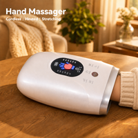 Masseur de poignet et de main avec affichage visuel, rouleau de massage pour la paume, fonctions de chaleur, vibration et airbag, batterie Li, recharge USB