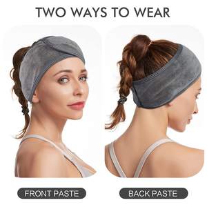 Zachte Spa Gezichtshaar Band Velcro Verstelbare Make-Up Badstof Stretch Head Wrap Beauty Douche Spa Hoofdband - Product Image 3