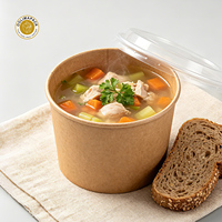 Gobelets à soupe en papier kraft recyclables et écologiques OOLIMA, contenants jetables personnalisables avec logo pour soupe chaude à emporter