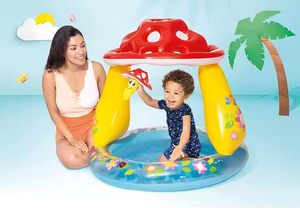Jouet <span class=keywords><strong>de</strong></span> baignoire parasol champignon gonflable en PVC personnalisable pour bébé en plein air se baignant piscine pour enfants - Product Image 6