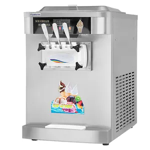 Ice Cream Machine Commercial 3 Flavor Soft Serve Machine Ice Cream Maker Pre-Cooling System