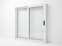 Ventana Corredera de Aluminio de Dos Vías con Mosquitera, Rodillos de Acero Inoxidable Silenciosos, Vidrio Templado Resistente a la Intemperie, Tamaño Personalizado para el Hogar