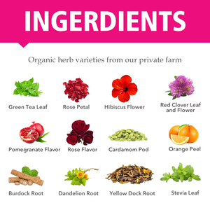 Té Herbal Detox para la Piel OEM con Rosa y Hibisco - Favorece un Brillo Saludable, Té Verde Orgánico 15 Bolsitas - Product Image 5