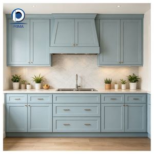 Gabinetes de Cocina <span class=keywords><strong>Prima</strong></span> Personalizados con Acabado Laca de Superficie Lisa, Construcción de Madera Sólida <span class=keywords><strong>Natural</strong></span> - Product Image 1