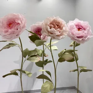 K-7 apertura e chiusura automatica fiore gigante per decorazioni per matrimoni bar bar caffetteria ornamento papavero gigante rosa e peonia