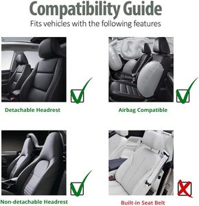 Классические универсальные чехлы из искусственной кожи для передних сидений автомобиля, чехлы на сиденья с высокой спинкой, подходят для большинства легковых автомобилей, грузовиков, внедорожников. - Product Image 6