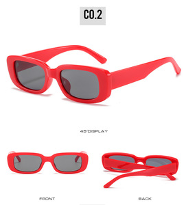 XY9071 Trendy Popular Style Rectangle Shades Sun <strong>Glasses</strong> Lightweight Frame Candy Color UV400 Sunglassesfor Men and Women - Product Image 3