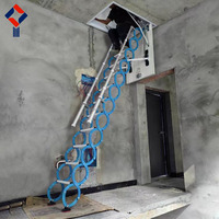 Accès pratique, escalier télescopique électrique intérieur pour grenier, pliable automatiquement, échelle de grenier en acier, escalier pliable