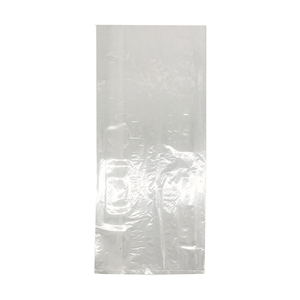 Flat open clear plastic poly bag
