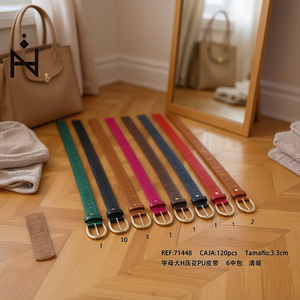 Cintura Klara con Lettera H in Rilievo in PU 3,3cm, Cintura Casual da Donna alla Moda con Fibbia in Rame - Product Image 3