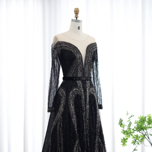 Jancember LSZ040 Robes de soirée de bal à paillettes noires élégantes pour femmes - Product Image 6
