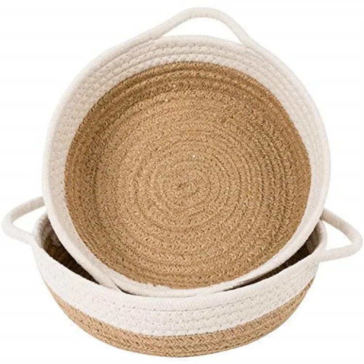 Cotton Rope Basket Woven Basket Decor Desktop Storage Basket Living Room Bedroom Organization