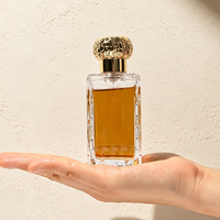 Vente en gros de flacons de parfum rectangulaires en métal avec plaque nominative, 100 ml, avec bouchon en plastique ABS et boîte design