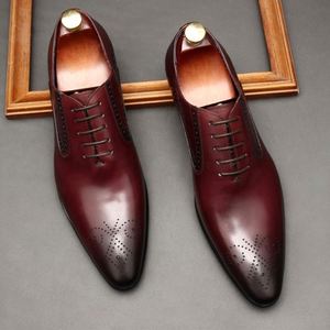 Nouvelles Chaussures Oxford en Cuir pour Hommes Brookes à Bout Pointu Gravé - Légères, Respirantes, Confortables, Formelles, Décontractées, Habillées - Product Image 5