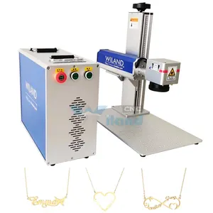 Roestvrij Staal Custom Zilver Laser Gravure Machine Ketting Hangende Gouden Mode Sieraden Fiber Laser Markering Machine 50W