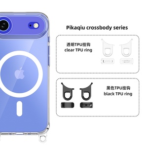 Custodia per <span class=keywords><strong>iPhone</strong></span> 17 Air Pro Max trasparente in TPU magnetico antiurto con foro per cordino rimovibile e logo personalizzato - Product Image 3