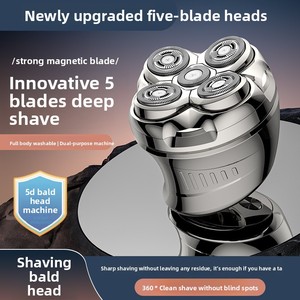 Rasoir électrique complet alimenté par USB, tête magnétique lavable, couteau à raser pour barbe, affichage numérique, étanche IPX6, batterie - Product Image 4