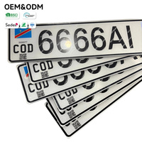 Plaque d'immatriculation personnalisée Kinshasa Congo en acrylique réfléchissant PMMA, plaque de voiture en plastique, plaque d'immatriculation Congo avec code QR, hologramme, filigrane