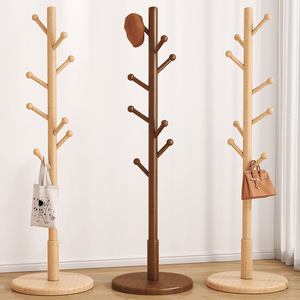 Elegante barra colgante vertical de madera maciza para ropa, estante interior multifuncional con encaje para dormitorio y sala de estar - Product Image 3