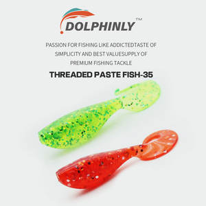 Señuelo de Pesca, Micro Cebo, Mini Señuelo Suave, Señuelo Gusano, Cola Rizada, Cabeza de Jig Negra, Cola en T Pequeña para Lubina de Boca Superior - Product Image 3